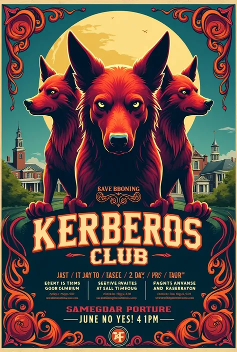 make poster for Kerberos club that organise a events in college professional 