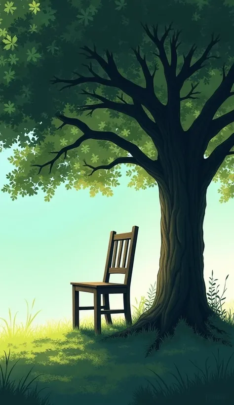 Image: A lone, empty chair sits beneath the tree, symbolizing Ramus absence.