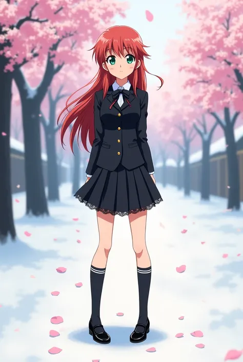  2 Sakuras card captors anime with  black winter uniform with black mary janesundefined, undefined, 