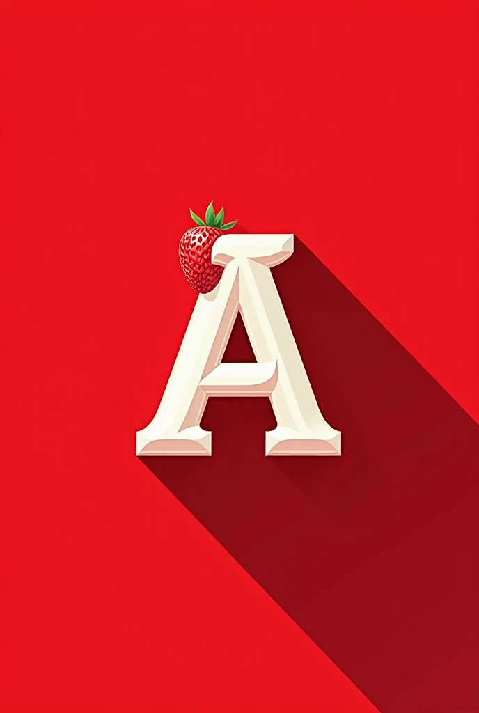 Logo with the letter A on a red background to sell strawberries 