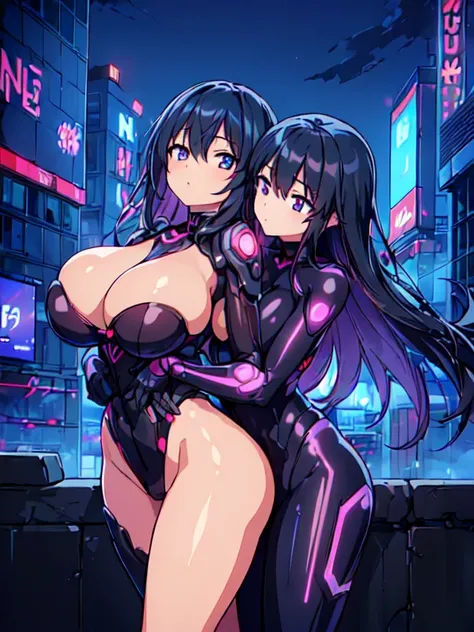 ((2girl,yuri)), (female ninja,princess), (hug), (Stare deeply into each others eyes),Very detailed,High resolution,4K,8k,masterpiece,High resolution,((Anatomically correct number of limbs),(Anatomically correct number of fingers)),  ((huge breasts),(big br...