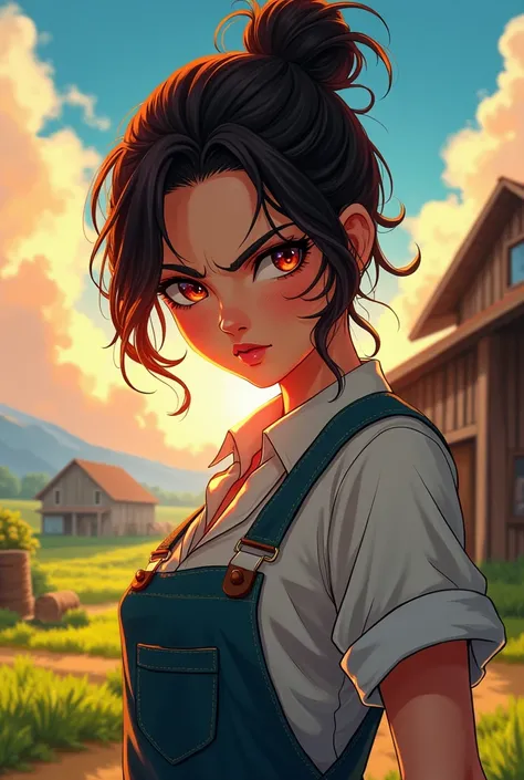 Sexy farm woman  anime  angry 