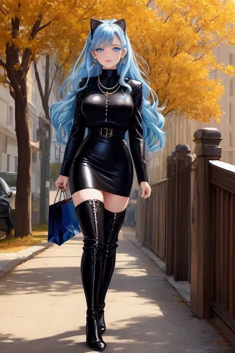 masterpiece, beautiful art, 8 k, art style sciamano240, very detailed face, detailed information about hair, detailed clothing, detailed fabric, 1 girl, beautiful face, Long hair, Light blue hair , model head shot, front-camera, very detailed blue cat eyes...