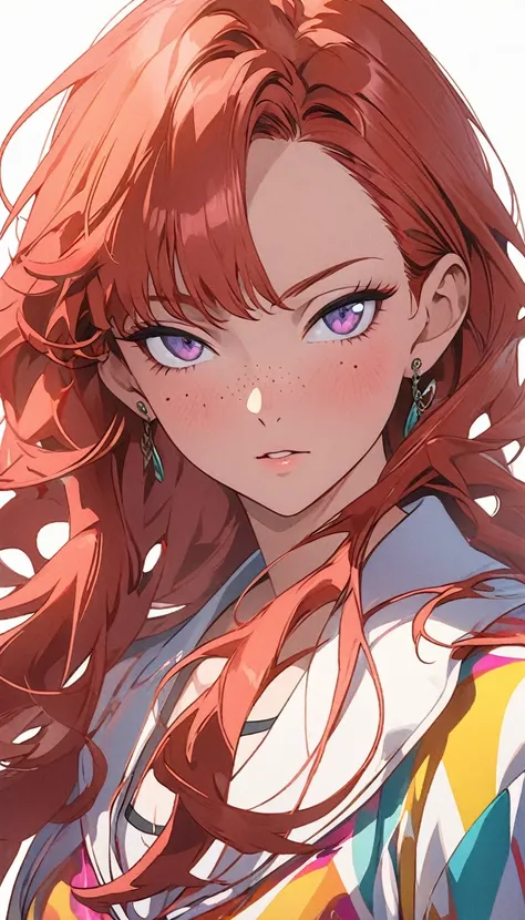 masterpiece, Best Quality, {Best Quality}, {{masterpiece}}, {High resolution}, concentrated, Anime Style, Woman cartoon closeup, Girl Design, Portraiture, Gisha, Anime illustrations, Long Hair, Redhead, Redhead, Straight eyes, A sophisticated and powerful ...