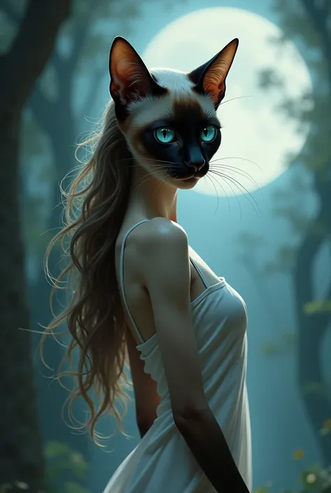 adolescent, humanized siamese cat, Women