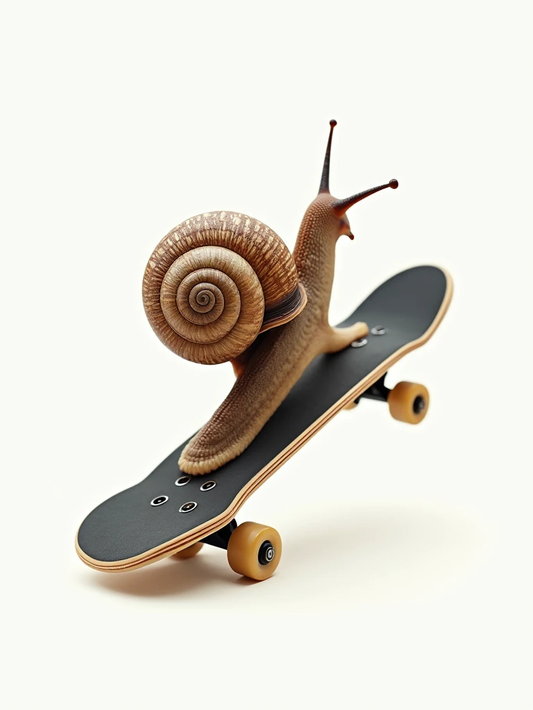 arafed snail on a skateboard with a white background, snail, slow motion, high speed photography, snails, super slowmotion, illustration!, slow - mo high speed photography, skateboard, illustration, super high speed photography, snail vs knight, photo mani...