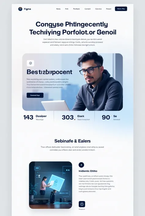 Create a portfolio figma degine for software developer give me profacenel one not good 