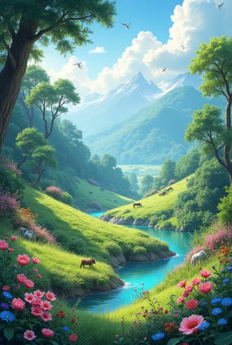 masterpiece, best quality, illustration, nature