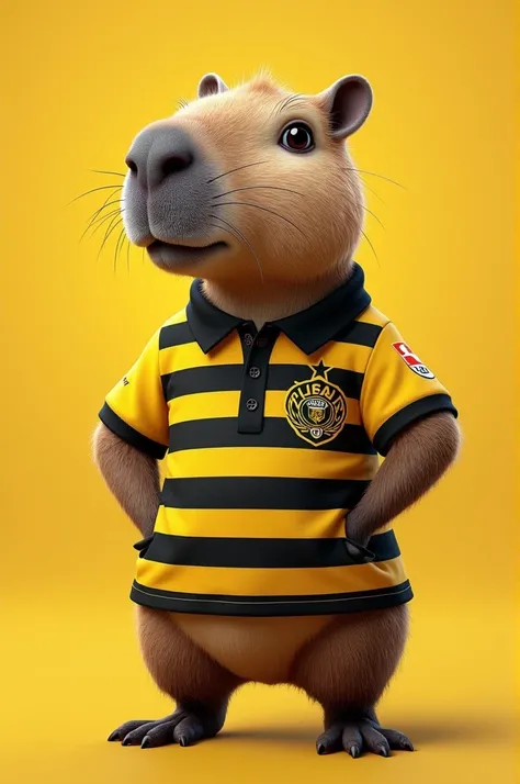 A capybara with the Alianza Lima club polo shirt