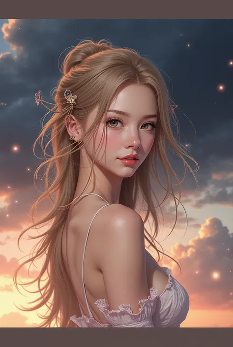 1girl, long flowing hair, dynamic anime manga fantasy-inspired scene, beautiful detailed eyes, beautiful detailed lips, extremely detailed face and features, delicate long eyelashes, sultry pose, fantasy-inspired elements, vibrant colors, pastel palette, w...