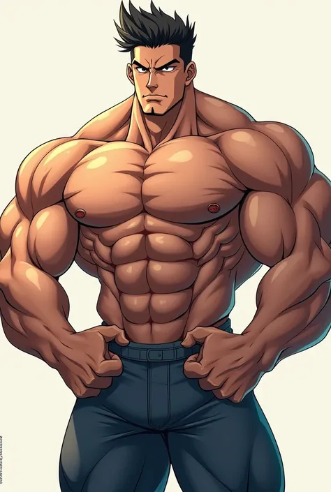 Please create anime  body builder man hd