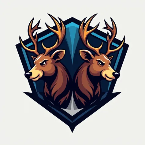 Un logo gaming avec un les deux lettre H et O avec un ours et un cerf 