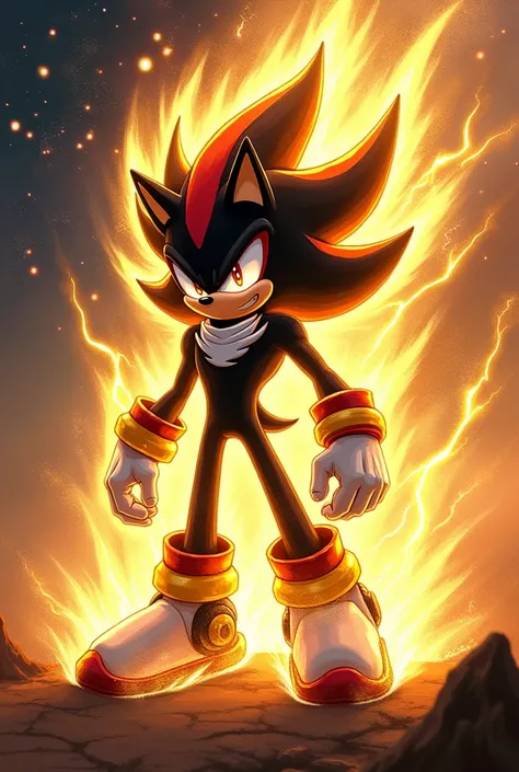 Shadow from sonic hedgehog as super Saiyan 3