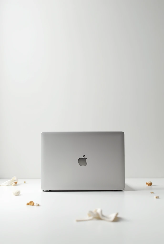 A image for poster with background of an closed laptop with minimalist design 