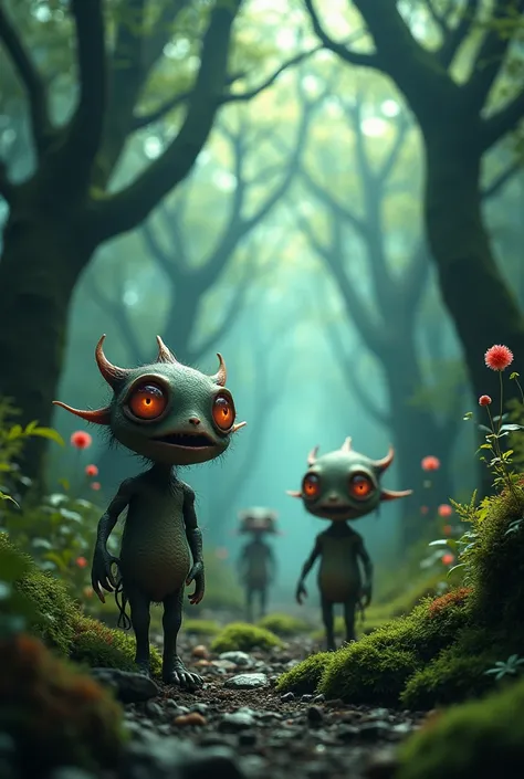 a beautiful CG Story About Crazy Eerie little people in a magical forest