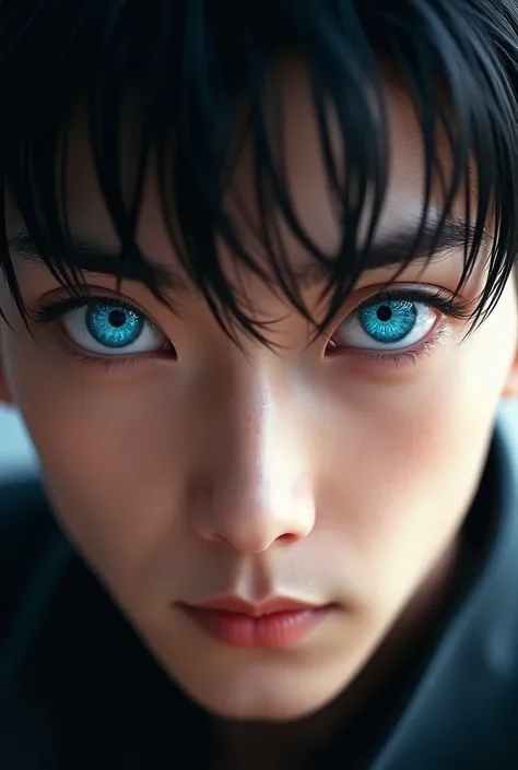 Close-up of a man&#39;s eyes、Sharp Eyes、blue eyes、Young Japanese man
