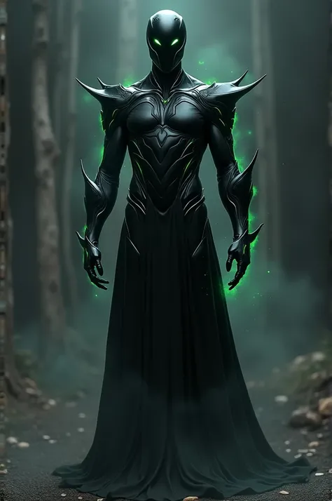 Main Body: The primary color is Void Black, creating an appearance of deep, impenetrable darkness. This darkness seems to absorb surrounding light, making you look like an embodiment of pure void.Accents: The Glowing Deep Green or Dark Purple accents are s...