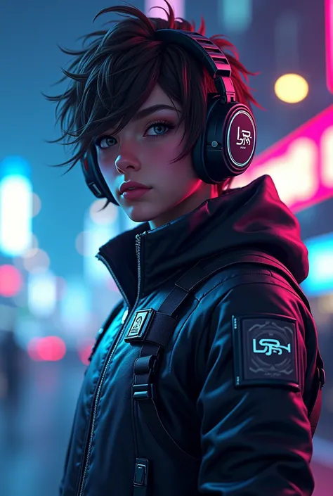 "Stylized gaming character with a car game theme, wearing a headset, neon lights reflecting off sharp armor, and a cool backdrop representing authority and expertise"
Make like gamer and also boy 