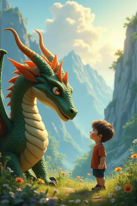 A young boy and dragon