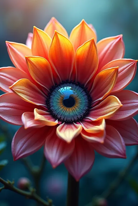 Eye coming out of a flower digital art