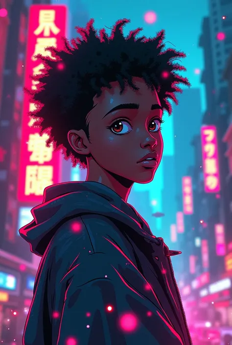 double exposure, cyberpunk city anime afroamerican boy, neon light (paint splashes, colorful, outrun, paint texture:1.2) 