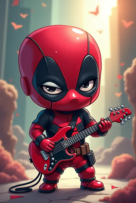 Deadpool HD, chibi, play guitar