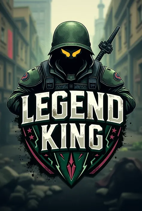 Gaming logo for army team member "legend king". Insert name on the logo 