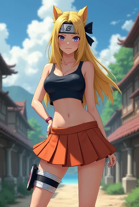 Naruto become girl wearing skirt