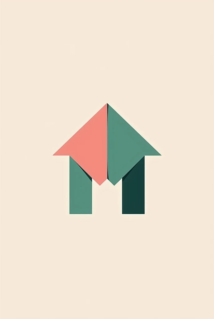 A logo design for property company using minimalist and modern design with property image in a creative way using pink and green color scheming 