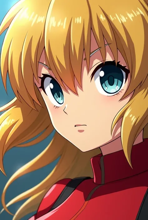 Anime, samus Blonde hair Sassy face, closeup Portrait 