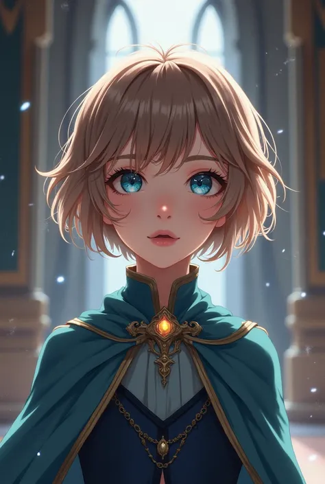 The female character looks like a child of about . She is a mage with short, light brown hair and light blue eyes. She is cunning and looks lovely and respectable. She is a noblewoman.