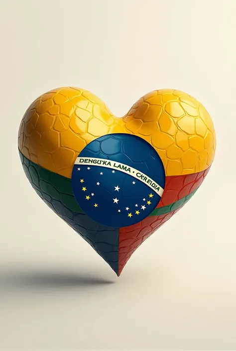 Heart with the flag of Colombia and Brazil