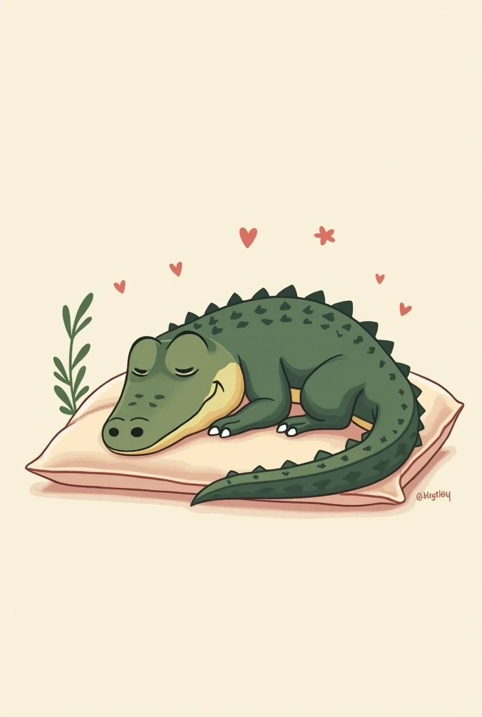 Logo of an alligator sleeping on a pillow