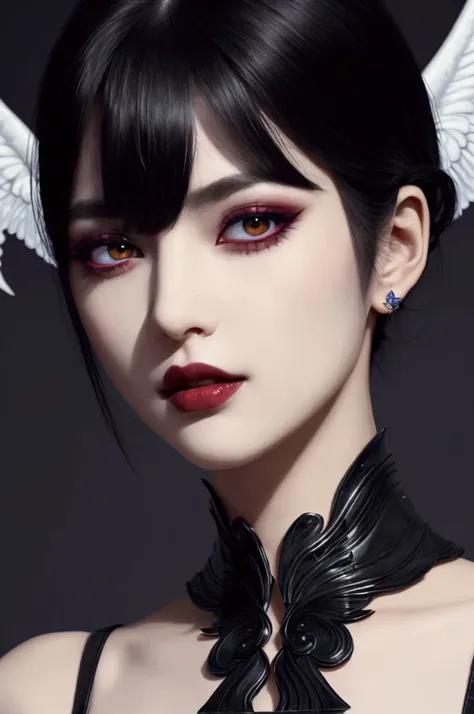 Beautiful Succubus、One girl、Real、Photorealistic、Photorealistic:1.37、(Best Quality、4K、8k、High resolution、masterpiece:1.2)、Super detailed、Detailed face、Sharp Eye、Thick lips、Long eyelashes、horn、Leather Wings、Intricate Jewelry、Dark and mysterious atmosphere、Dr...