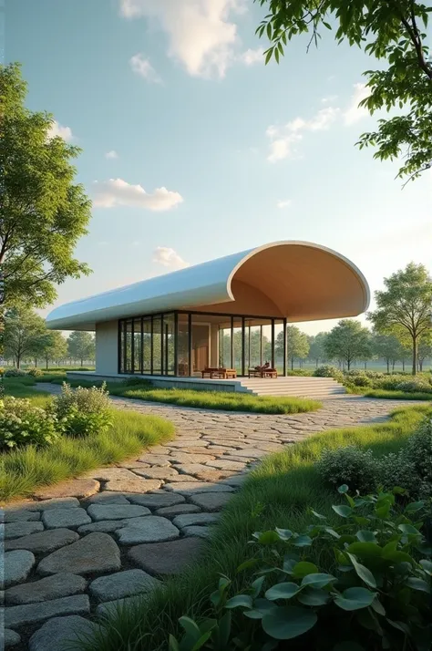 futuristic waiting shed for agricultural city