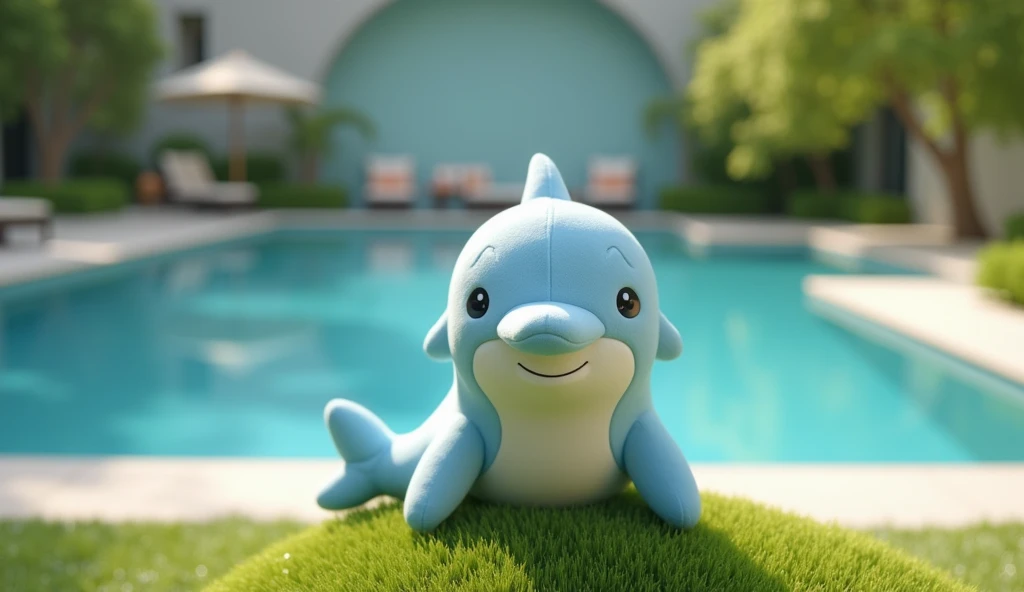 Dolphin Doll，Dolphin Dollของเล่นสุดcute，Little hill，Turn towards the lens，Luxury materials，cute, In the swimming pool