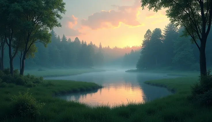 Evening nature realistic 