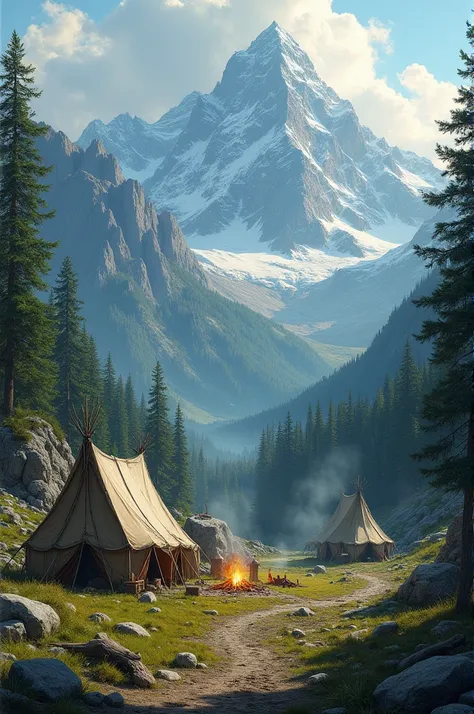 Ancient hunting camp image (to be used in a placard)