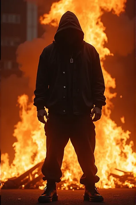 Rapper shadow with fire 