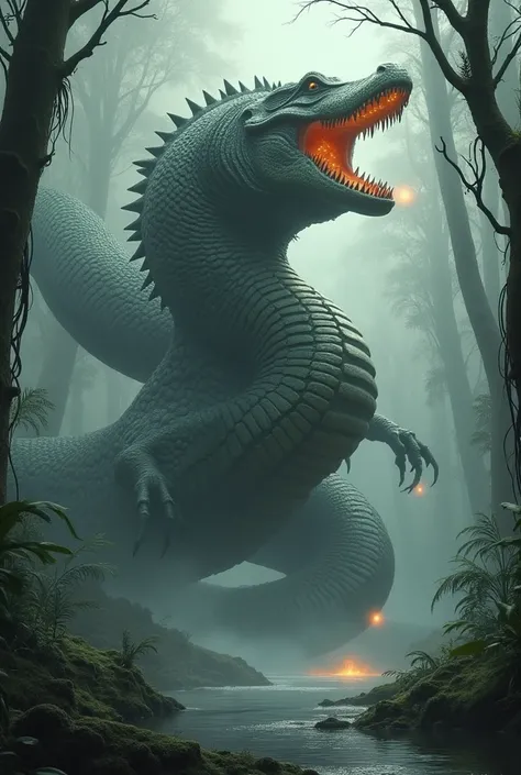 Gaint Crocodile and monster anaconda fusion 