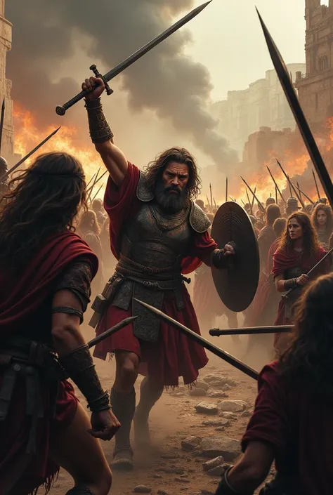 Biblical characters, men and women, in wars and fights 