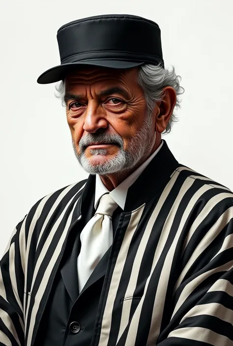 President Luis Inácio Lula da Silva wearing a black and white striped robe and black cap 