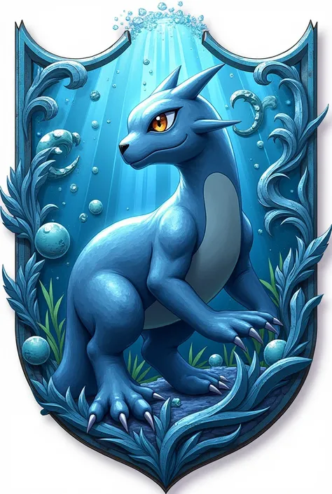 Peux-tu créé un badge pokemon darène de type eau

