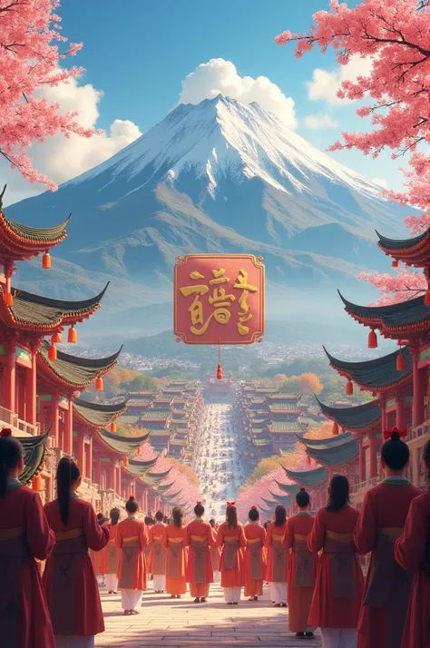 culture, mountain, peach, City emblem with a movie theme