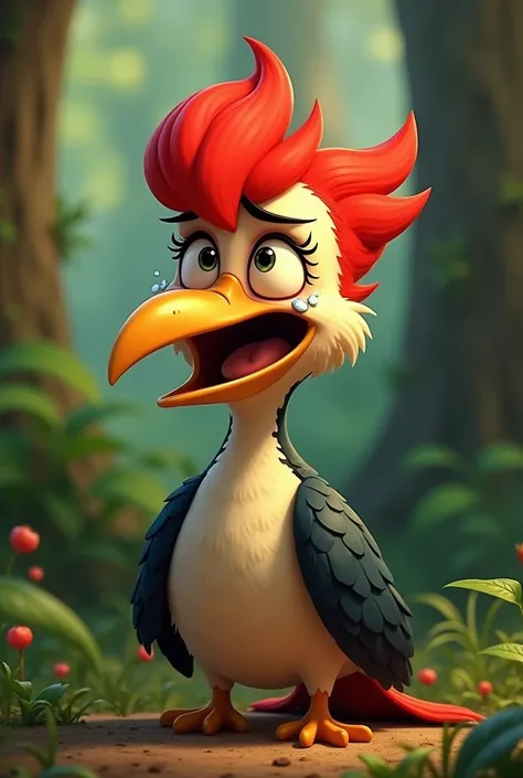 The woodpecker from the cartoon crying 