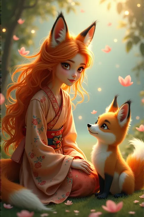  fox girl and boydog