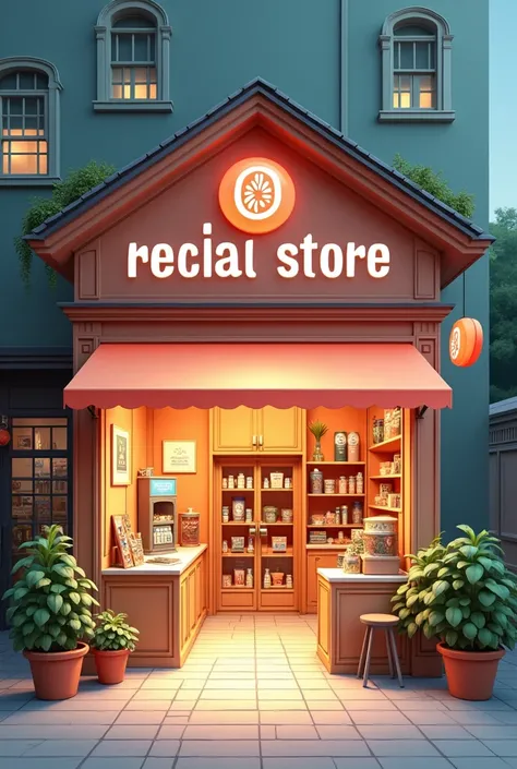 Create an image of a physical store becoming a website, the same colors and logos to emphasize the idea that the physical store is becoming digital. 