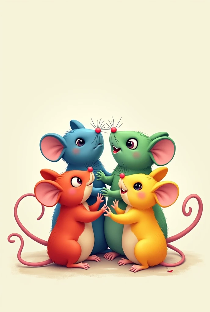 four mouse with different colour
