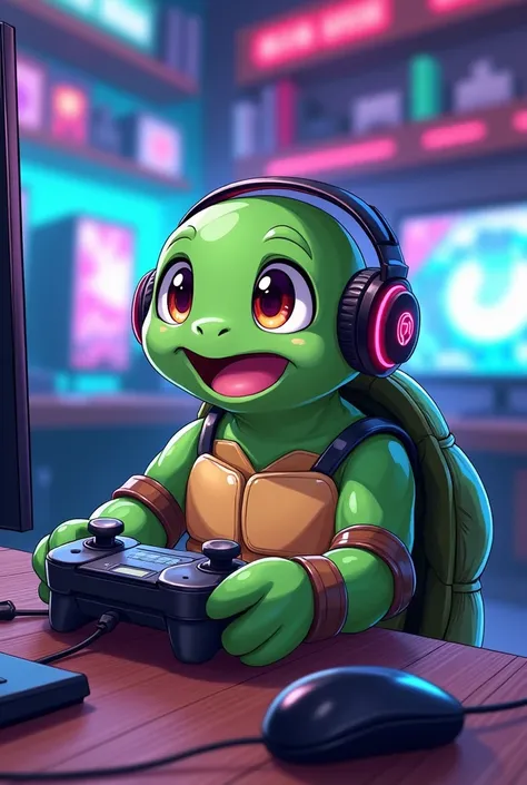 Turtle drawing anime gamer