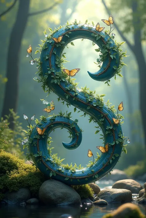 Design letter S+R with beautiful seen